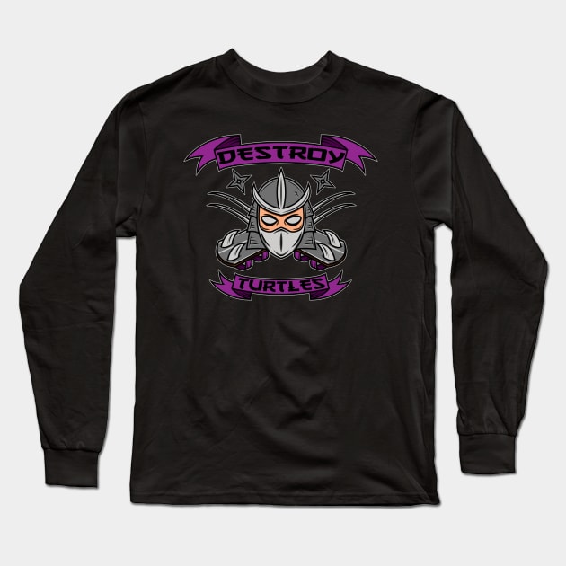 Destroy Turtles (Color) Long Sleeve T-Shirt by GorillaMask